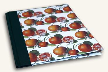 Sammelmappe für Rezepte mit Orangenmotiv
